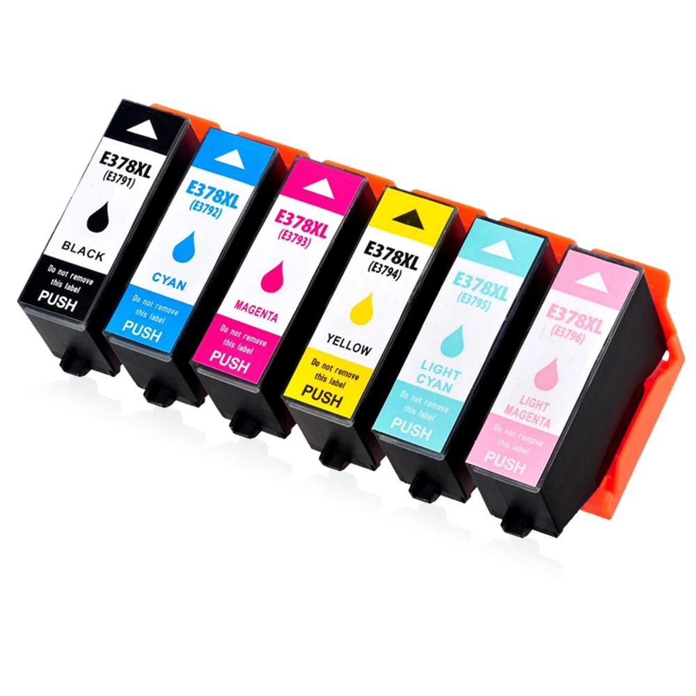 Совместимый картридж для замены EPSON T378XL совместимый с XP-8500, 8505, XP-15000(1B+ 1C+ 1 м+ 1Y+ 1LC+ 1LM) 5 упаковок