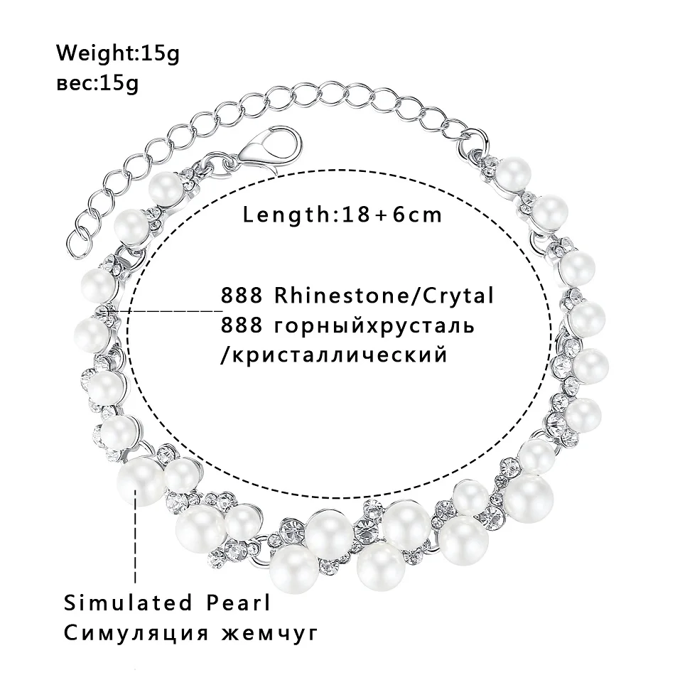 Mecresh элегантные свадебные браслеты с искусственным жемчугом для женщин, серебряные свадебные браслеты с кристаллами, новые европейские ювелирные изделия MSL325