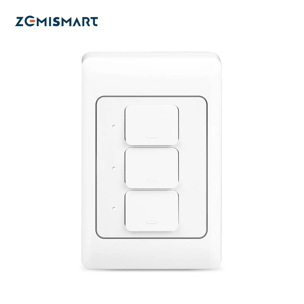 Alexa Zemismart Empurrar Luz Interruptor de Parede Wi-fi Google Home Permitir Tuya Vida Inteligente App Controle Eua 1 Gang 2/ 3 Gangues Interruptores Inteligentes