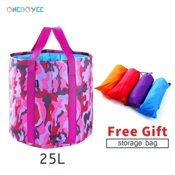

Onedoyee Portable Surfing Bag Outdoor Travel Folding Bucket Camping Washbasin Basin Bucket Bowl Washing Bag Water Bucket Bag 25L