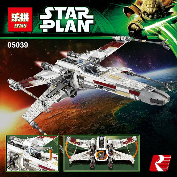 

1616pcs Lepin 05039 Star Series plan Genuine legoing X Model Wing Red Five Star fighter Set Building Blocks Bricks Toys 10240