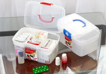 

1PC Home Portable Medicine Chest Cabinet Health Care Plastic Drug First Aid Kit Box Storage Box Chest of Drawers OK 0218