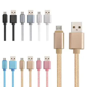 

200pcs/lot Thick micro V8 braided nylon fabric cable Accessory Bundles for samsung galaxy s4 s6 s7 for sony lg