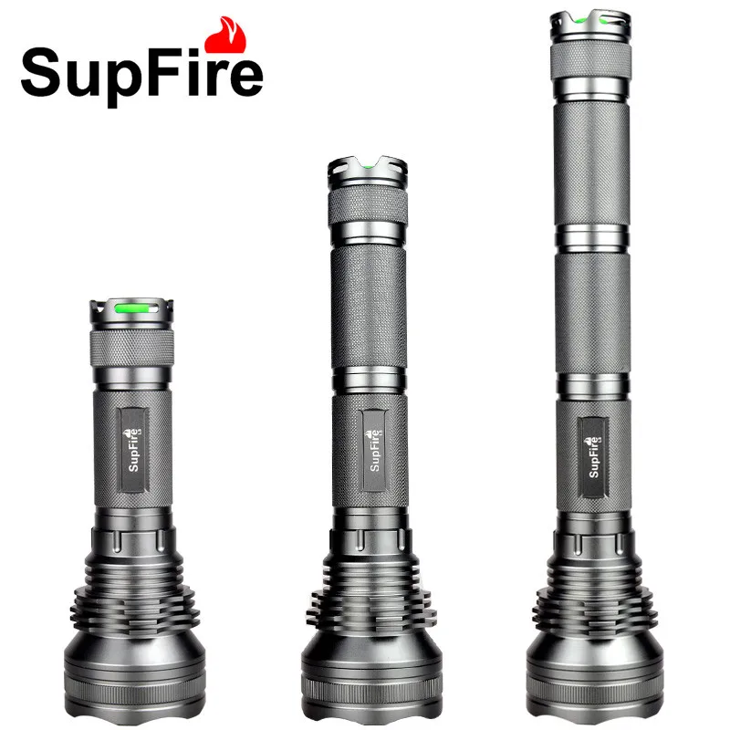 SupFire L3 10 W Cree XM-L2 T6 светодиодный фонарик переменной Длина факел прожектор для самообороны 18650 или 26650 Батарея