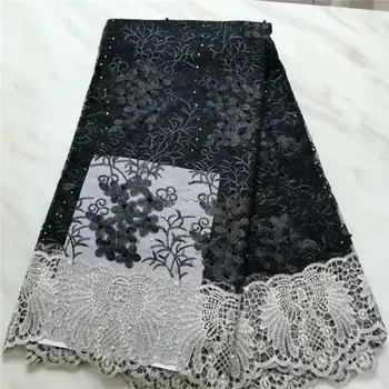 

3D flowers African lace fabric beaded french lace fabric dubai appliques tulle lace bridal wedding/party dress lace 5 yards /lot