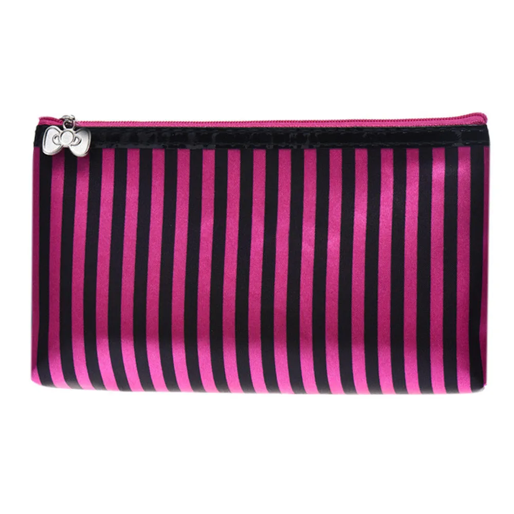 

Aelicy Women Cosmetic Bag Stripe Portable Travel Makeup Bag Multifunction Beauty Travel Cosmetic Bag Makeup Case