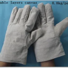 Двойные слои на канва обработки сварочные перчатки износостойкие защитные перчатки, защитные перчатки Краткое Описание продукта