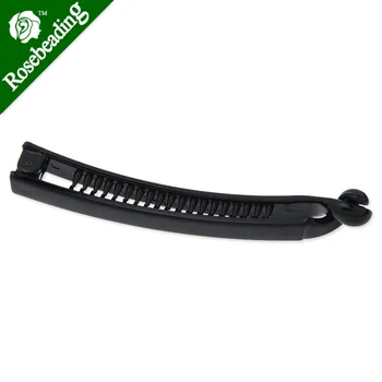 

100mm Blank Black Shiny Plastic Hair Barrette(Claw) with secure extra Teeth,8mm width,20pcs/lot-C4484