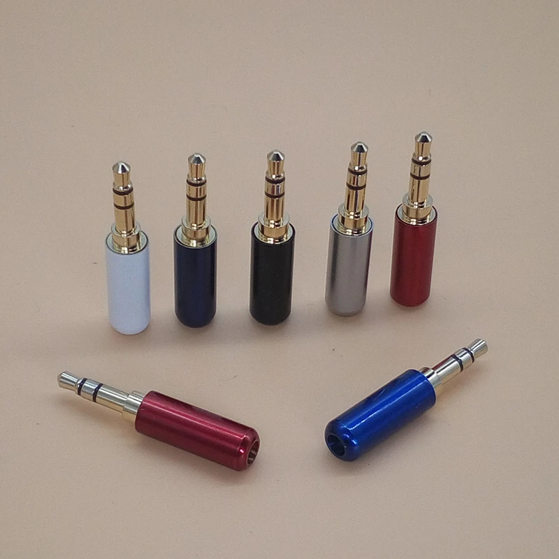 10 pcs 3.5mm 3 Pole Male Stereo Mini Jack Plug Copper Gold Plated Soldering Connectorsin