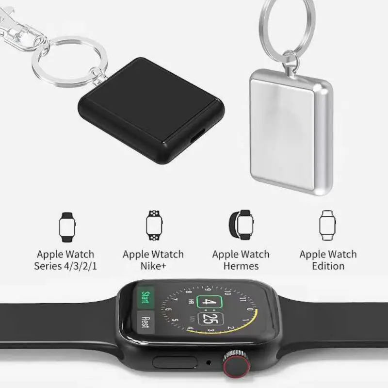 Переносной брелок для ключей Smartwatch Беспроводной Зарядное устройство Портативный USB адаптер быстрой зарядки брелок инструмент для наручных часов Apple Watch 1/2/3/4