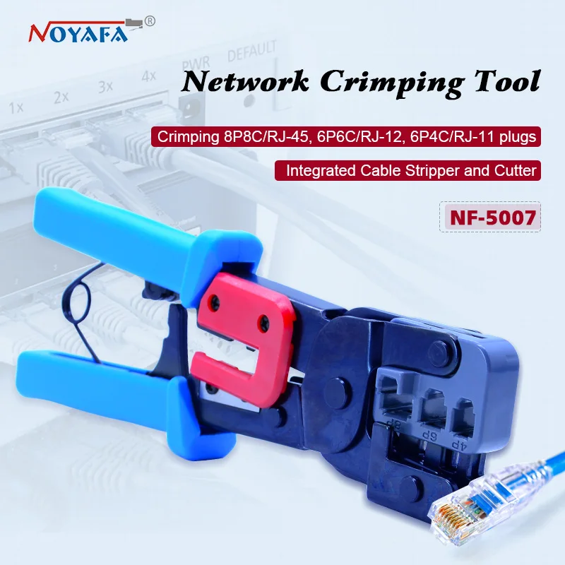 NOYAFA NF-5007 lan Сетевой набор инструментов Cat6 Cat5 RJ45 щипцы обжимной инструмент набор сетевой кабель обжимные плоскогубцы