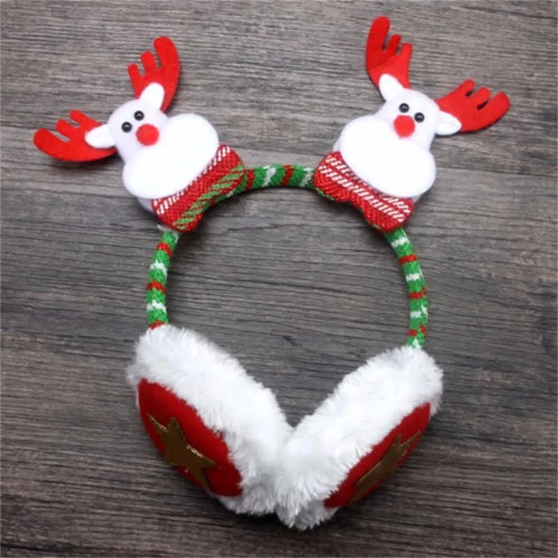 Рождественский подарок волос амбушюры, наушники милые плюшевые домашние тапочки с изображением грелки уха
