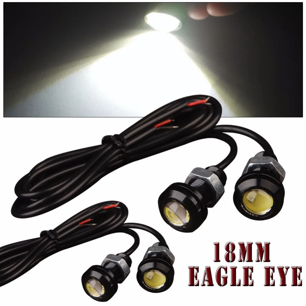 

4Pcs White Eagle Eye 18mm 9W Motor Car Tail Brake Turn Signal FOG DRL LED Light DC 12V 24V Car Styling
