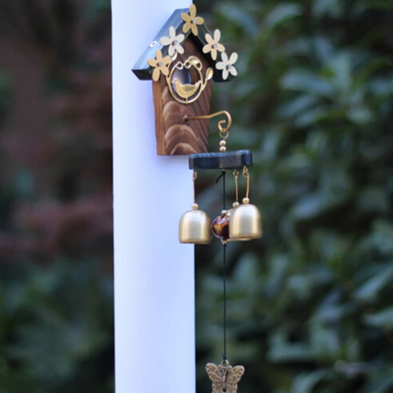 

New Fashion Copper Bird Nest Wind Chimes Windchimes Luxury Retro Wall Hanging Decoration Gift Antique House Decoration Hot Sale
