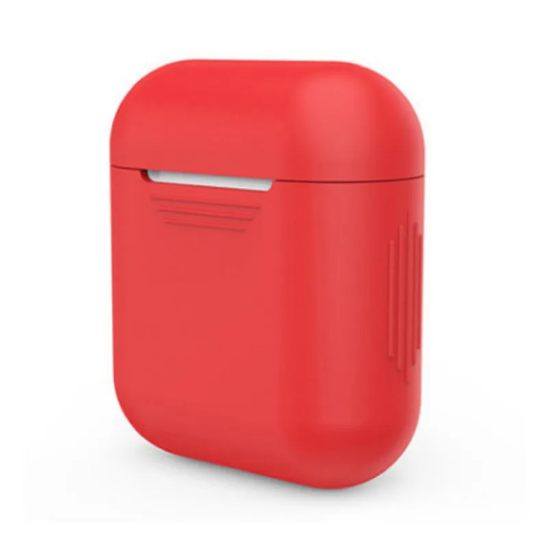 И модный классический силиконовый чехол и держатель на ремне для Apple Airpod Air Pod аксессуары для airpods - Цвет: Красный