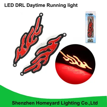 

2pcs silica gel can bend led waterproof COB Daytime Running Light red color DC12V DRL headlight fog lamp for all car