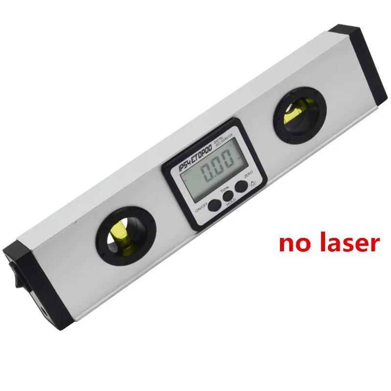 225 мм красный лазерный цифровой транспортир Уровень лазерный спиртовой лазерный уровень 360 градусов Цифровой Инклинометр спиртовой уровень угловой измеритель - Цвет: no laser