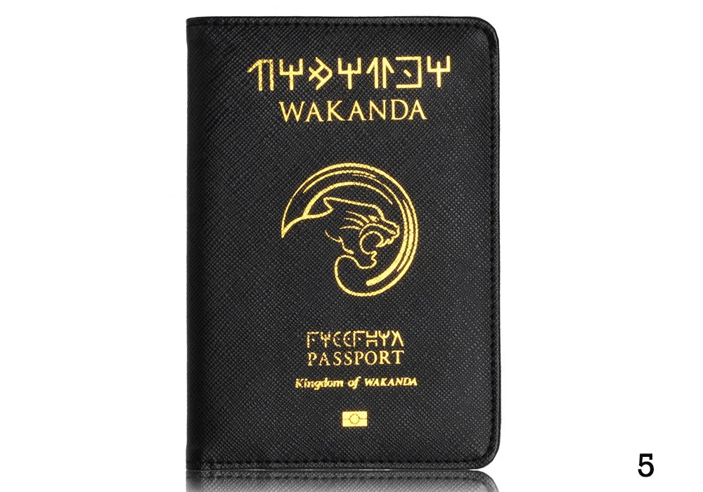 VM Мода поцелуй унисекс Wakanda Rfid Блокировка паспорт комплект из искусственной кожи Многофункциональный паспорт случае держатель карты путешествий Essential - Цвет: NO.5