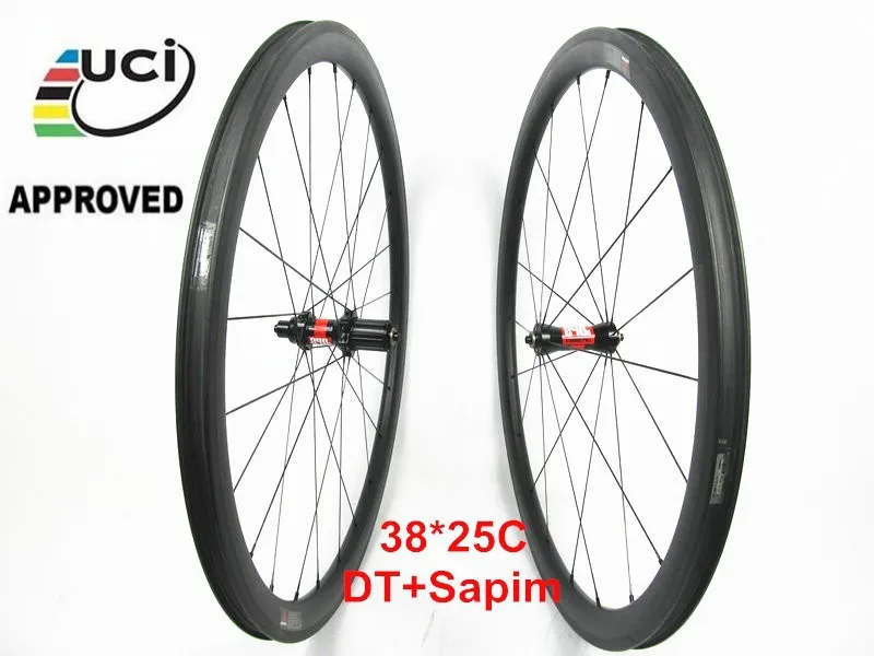 Бескамерные Farsport FSC38-CM-25 DT240 китайский 700c 20/24 ч Углеродные покрышки, UD carbon отделка дорога 38mm deep колеса