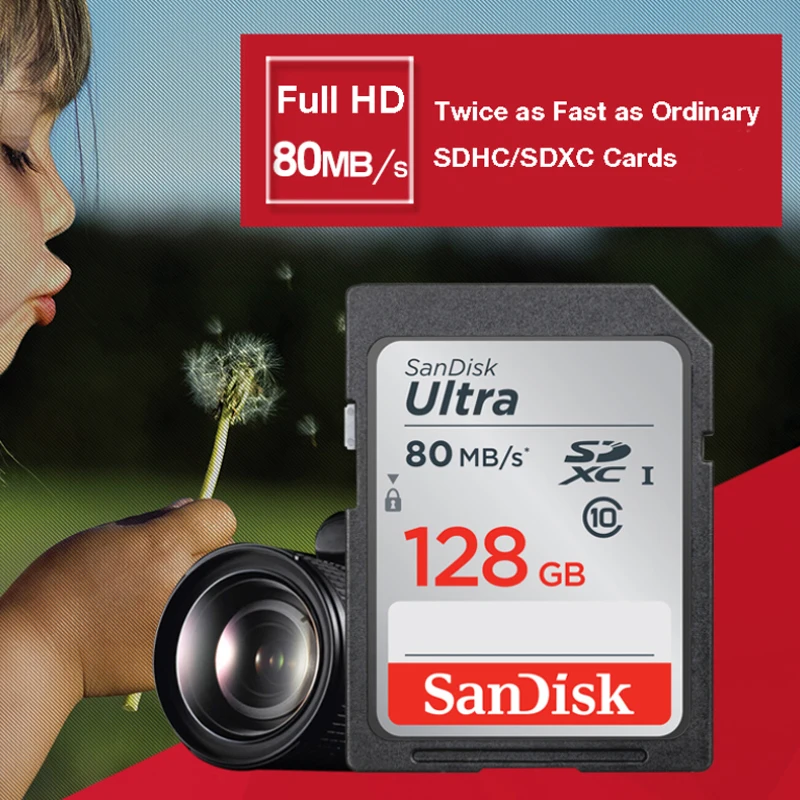 SanDisk Карта памяти SDHC/SDXC класс 10 16 ГБ 32 64 128 ГБ|Карты памяти| |