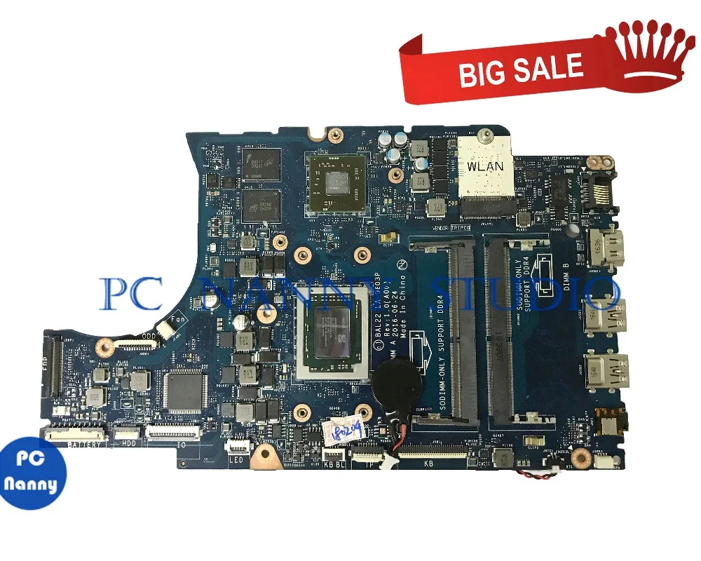 

PCNANNY 0R1WJH R1WJH LA-D803P for DELL INSPIRON 15 5565 Laptop motherboard A10-9600P CPU PC Notebook Mainboard tested