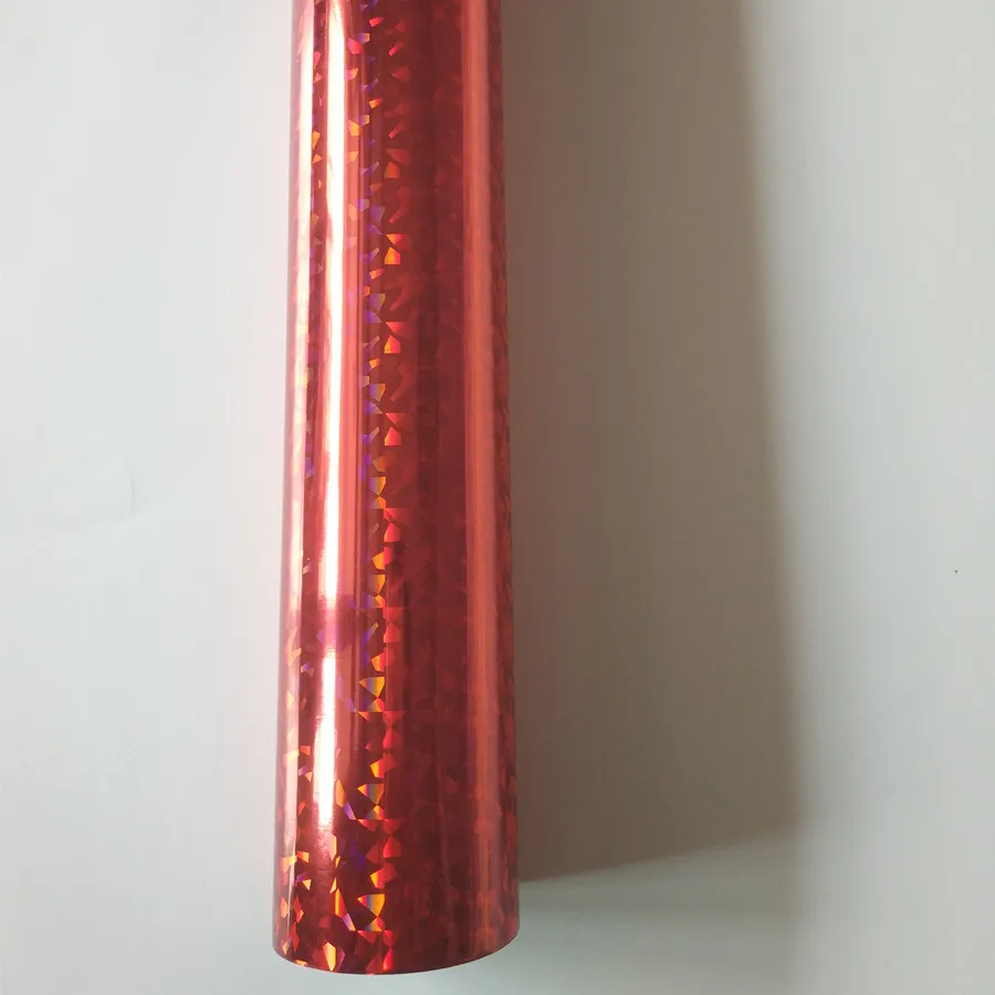 Holographic foil stamping foil red color broken design hot press on paper or plastic heat stamping film