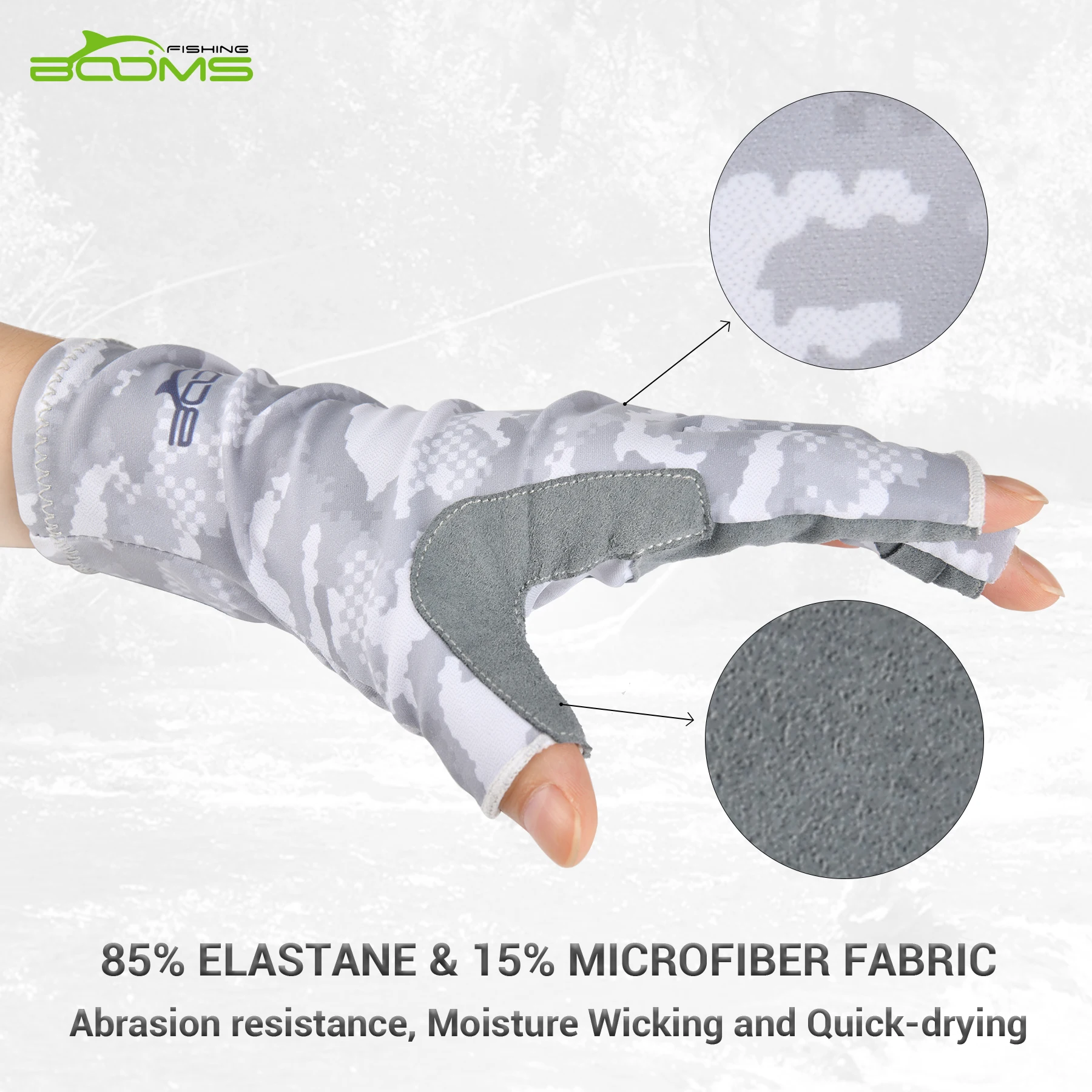 Tanie Wysięgniki wędkarskie FG2 wędkarskie pół palcowe rękawiczki bez palców, wędkarstwo muchowe anty uv ochrona przeciwsłoneczna UPF50 + antypoślizgowe oddychające Outdoor