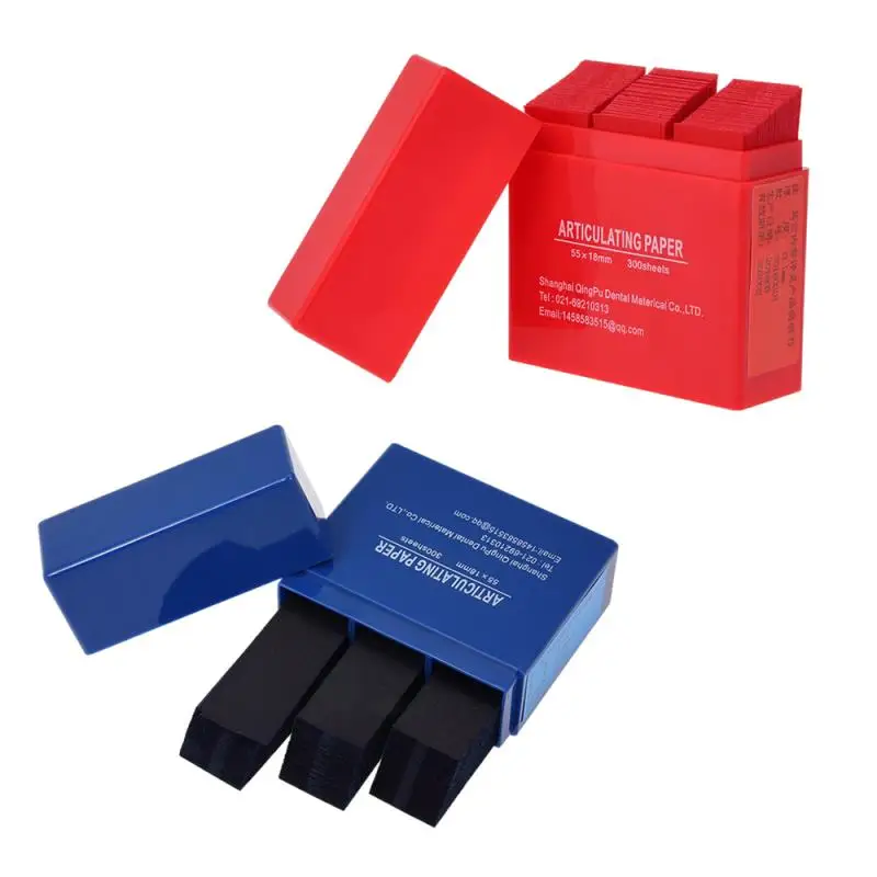 

Abody 300 Sheet / Box Dental Articulating Paper Strips Dental Lab Products Tool Oral Teeth Care Teeth Whitening 55*18mm Red/Blue