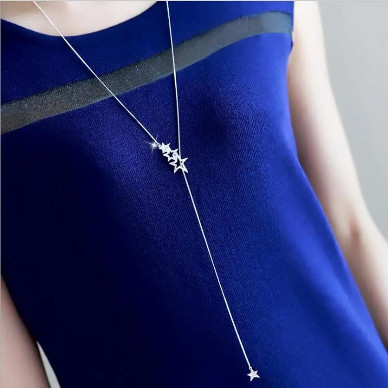 

Everoyal Cute Star Necklace For Girl Lady Party Accessories Summer Fashion Silver 925 Necklaces For Women Jewelry Adjustable