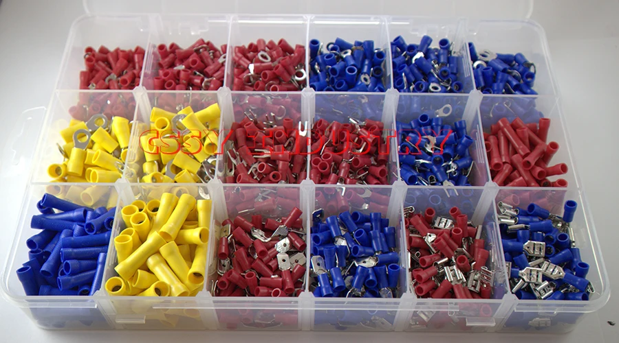1200PCS/box crimp connector insulated terminal block kit wire cable ferrules from 22-10AWG 18 size 3 Color 1200PCS/box crimp connector insulated terminal block kit wire cable ferrules from 22-10AWG 18 size 3 Color