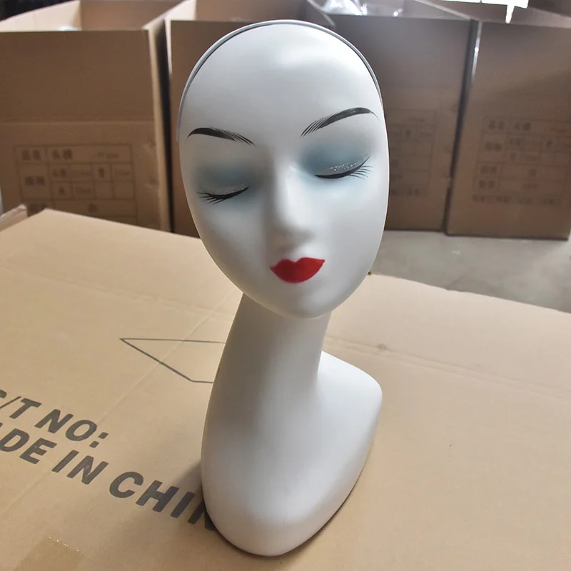 

White Female Mannequin Head For Wigs /Hat Display Head Model Head Mannequin Hair Styling Dolls Head For Jewelry Necklace Show
