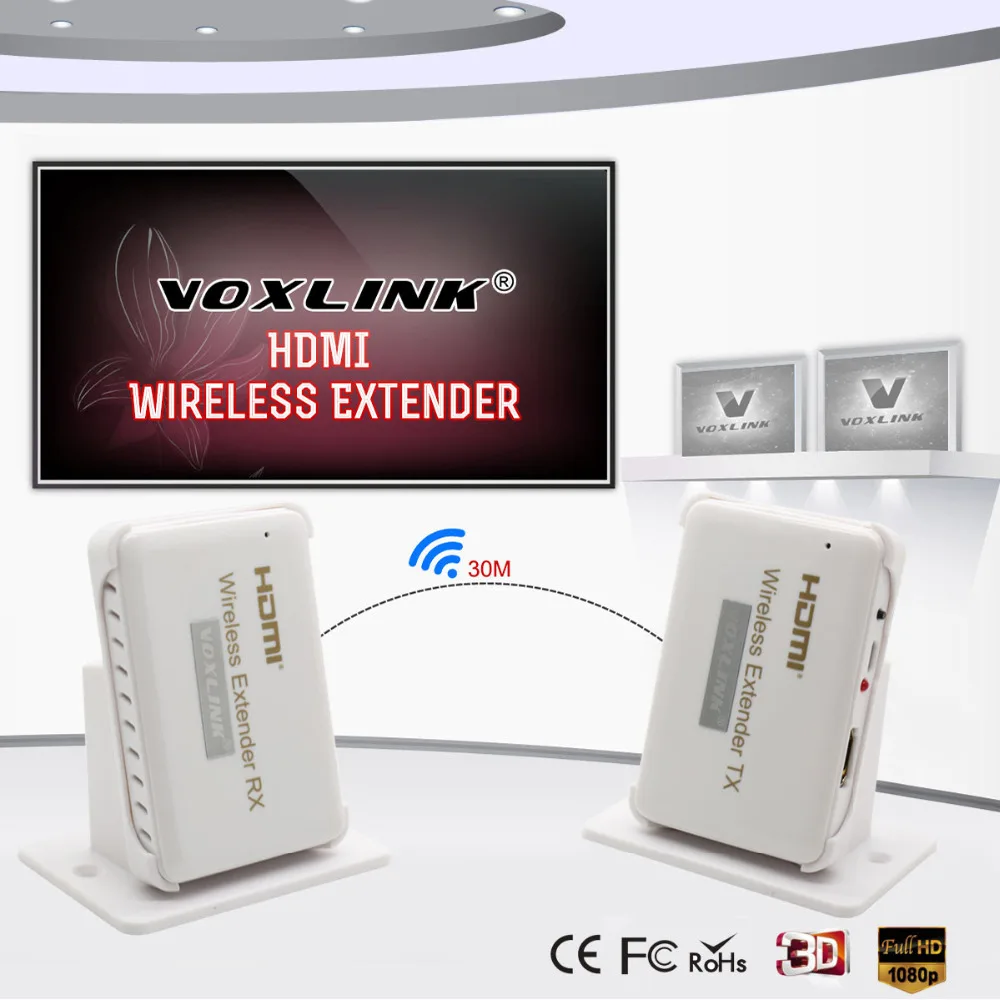 VOXLINK HDMI Беспроводной передачи Extender 30 м/98ft HD 1080 P передатчик и приемник Поддержка 1 4