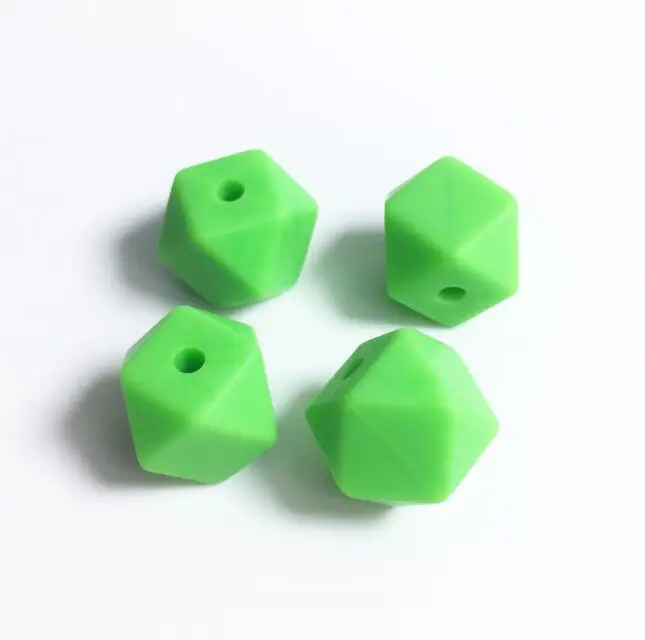 100pc Hexagon Silicone Beads Teething Baby Chewing Bead Teeth Necklace Bead Diy Chewable Silicone Mini Geometric bead 