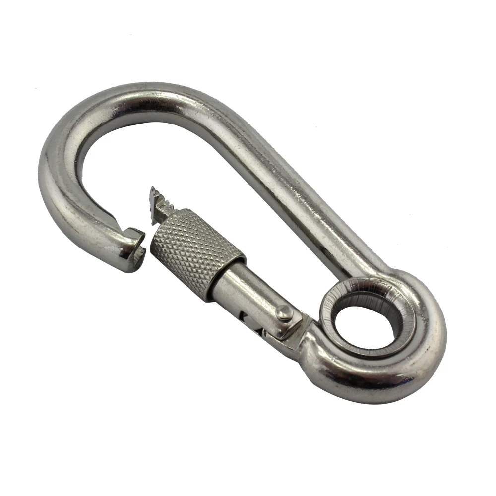 Stainless Nut Bolted Eyelet Snap Hook Carabiner SUS304 DIN5299C Safety