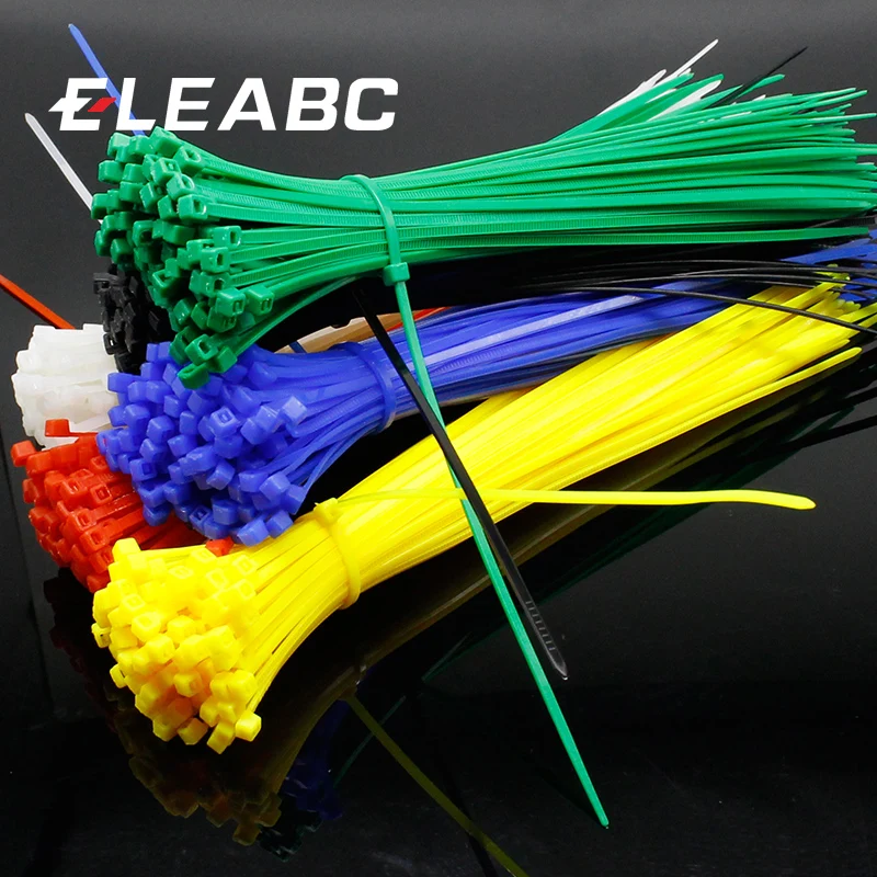 

200mm Self locking Nylon Cable Ties 8 inch 100Pcs 12 color Plastic Zip Tie 18 lbs black wire binding wrap straps UL Certified