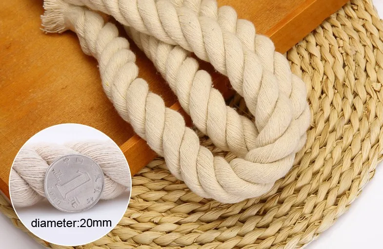 2Meters/lot 20mm Braided Woven Twisted Cotton Cord DIY Beading String
