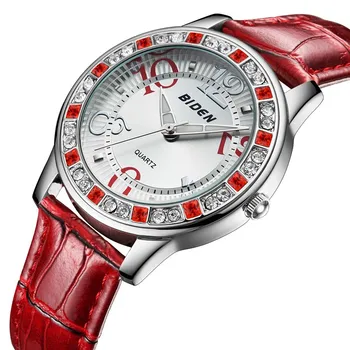 

Biden Ladies Fashion Quartz Watches Women Rhinestone Leather Casual Dress Women's Watch Crystal reloje mujer 2018 montre femme