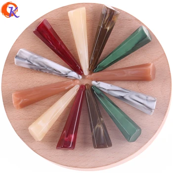 

Cordial Design 10x41MM 100Pcs/Lot Long Circular Cone Acrylic Beads Accessories Marble Effect Bead For Hand Made Earring Findings