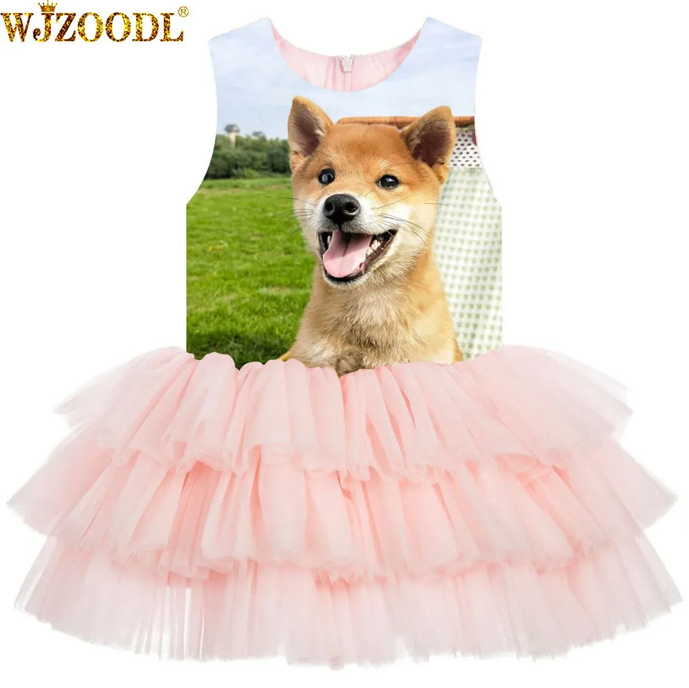 Girl Birthday Party Dress big brand Girls Dresses For Wedding dog print