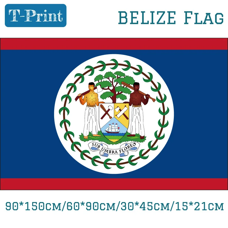 Belize 15*21cm 90*150cm 60*90cm 30*45cm Car Flag National Flag 3x5ft Digital Print Brass Grommets car flag 90 150cm 60 90cm 15 21cm mozambique national flag