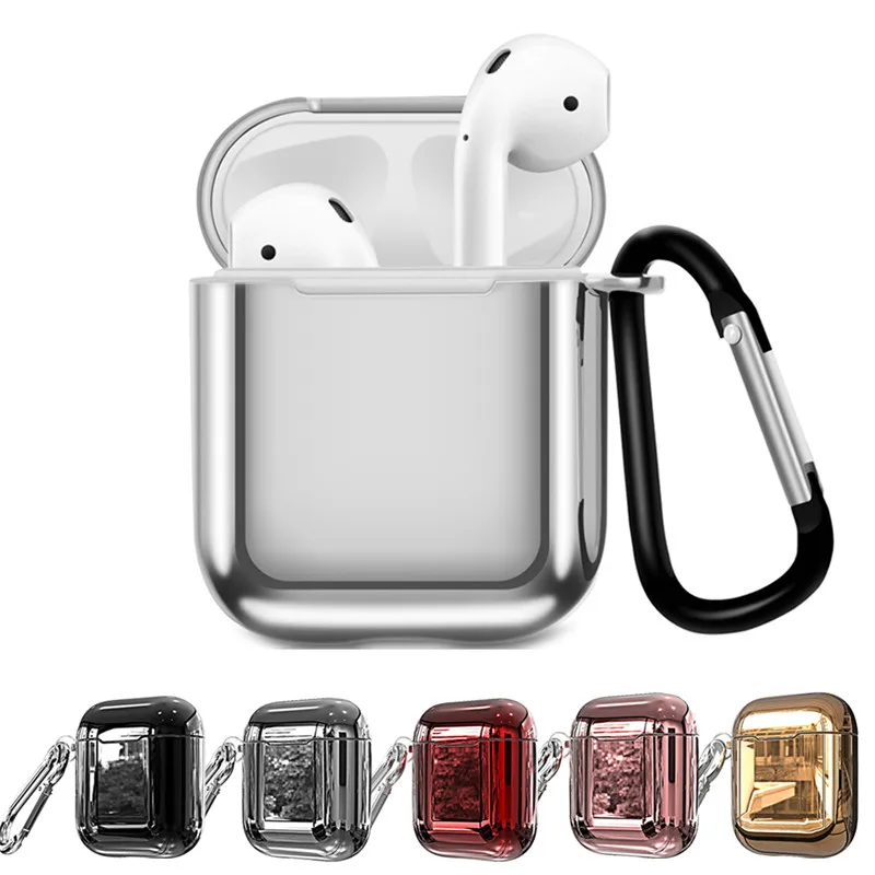 

Plating TPU Bluetooth Wireless Earphone Case for Airpods Case Protective Cover Headphones Cases for Apple Air Pods Charging Box