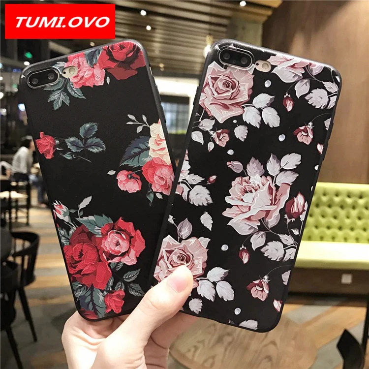 Чехол в стиле ретро TUMI.OvO с розовыми цветами для iPhone 8 7 6 6s Plus 5 чехол телефона
