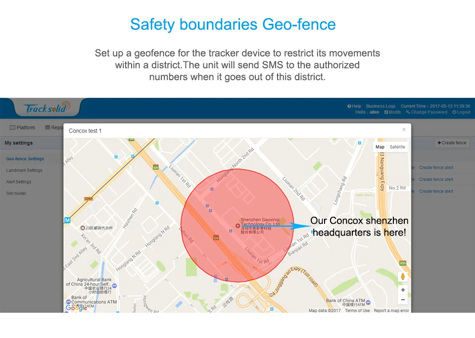 Concox Профессиональный gps отслеживающий программное обеспечение Tracksolid с мгновенным gps слежением за флотом, обзор истории, Геозоны, проницательные отчеты
