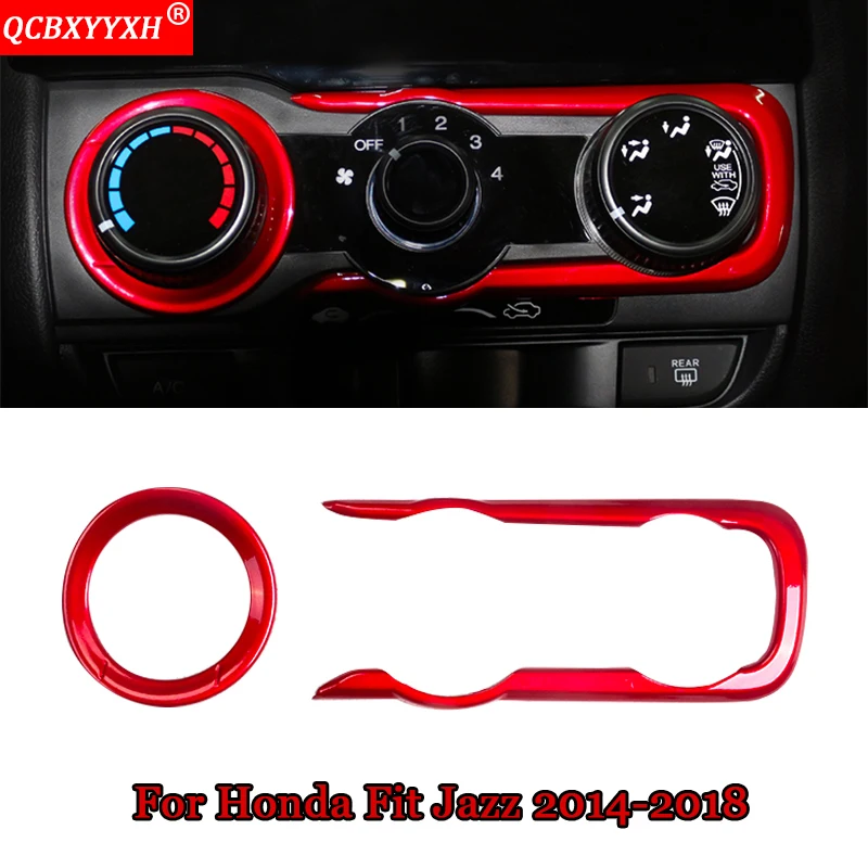 

For Honda Fit Jazz 2014-2018 QCBXYYXH Car Styling Navigation Air Conditional Decorative Frame Control Case Sequins Accessories