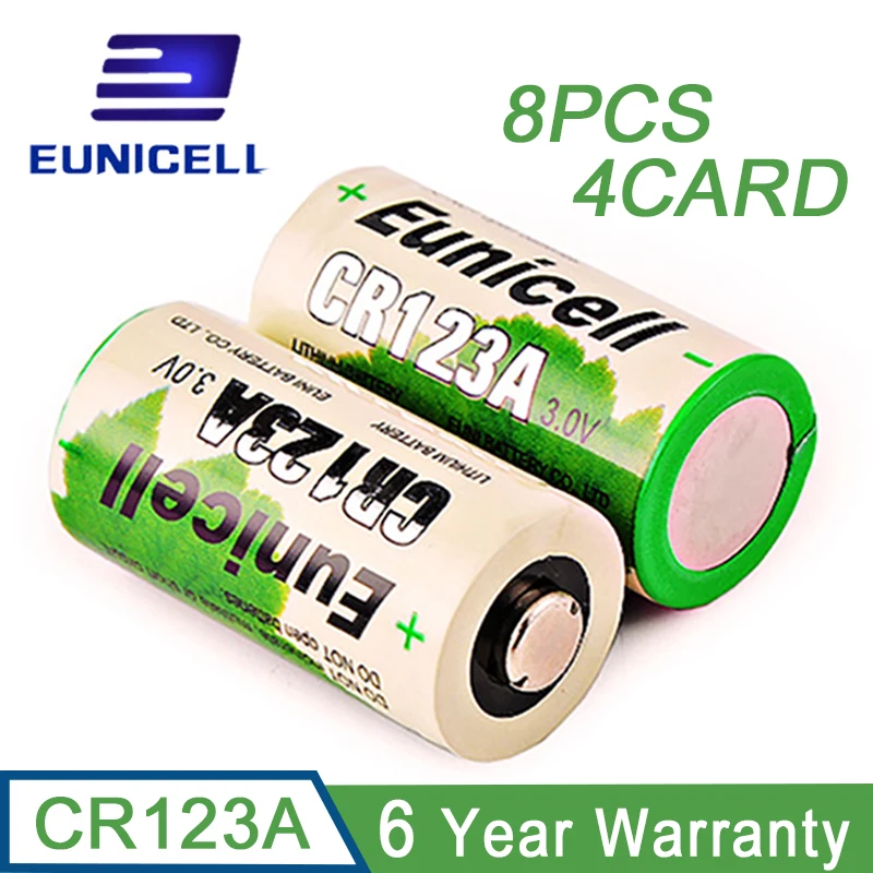 Литиевая Первичная батарея CR123A 3V cr 123 8 шт./4 карты сухая CR17345 17345 1500 мАч батареи 123a