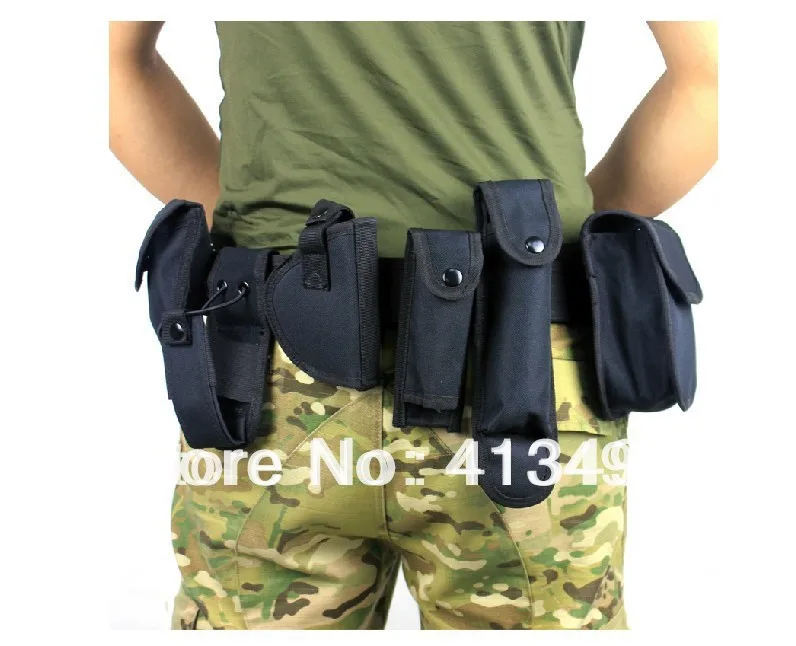

Tactical Gun Belt Bag Police Equipment System 10 in 1 Multi-functional Police Utility Guard Belt Pouch Set Holster Modular Bag