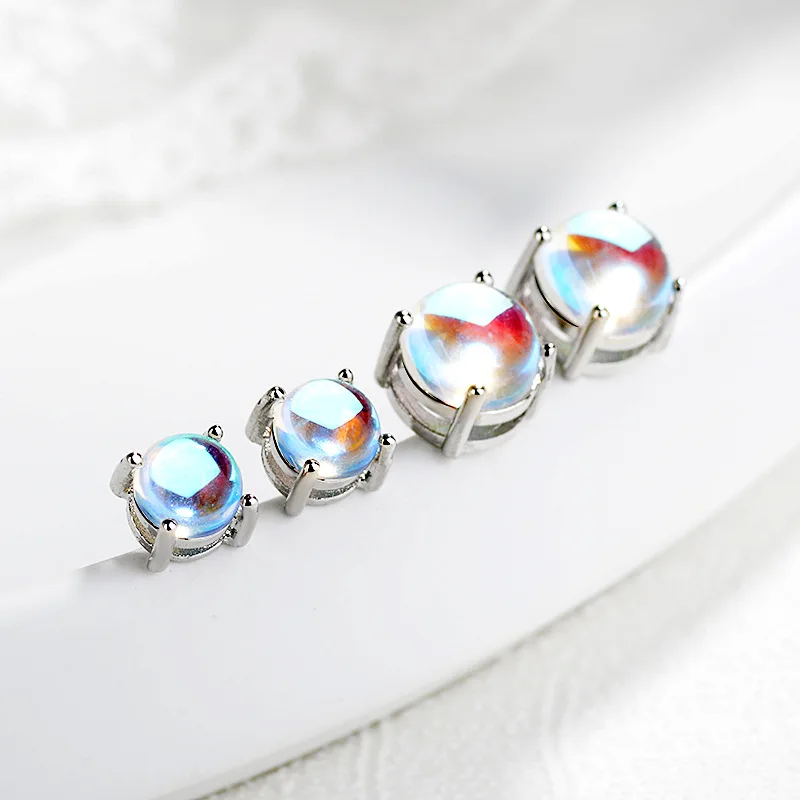 

Double Fair Trendy Imitation of Moonstone Stud Earring For Couple 3 Size Silver Color Gift For Party Gift Fashion Jewelry KAE134