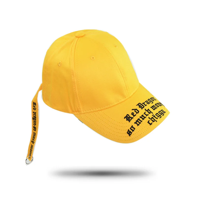 Дети хип-хоп бейсболки надпись шапка с вышивкой для мальчиков и девочек хлопок Повседневное Кепки Регулируемый HTKD088 - Цвет: Цвет: желтый