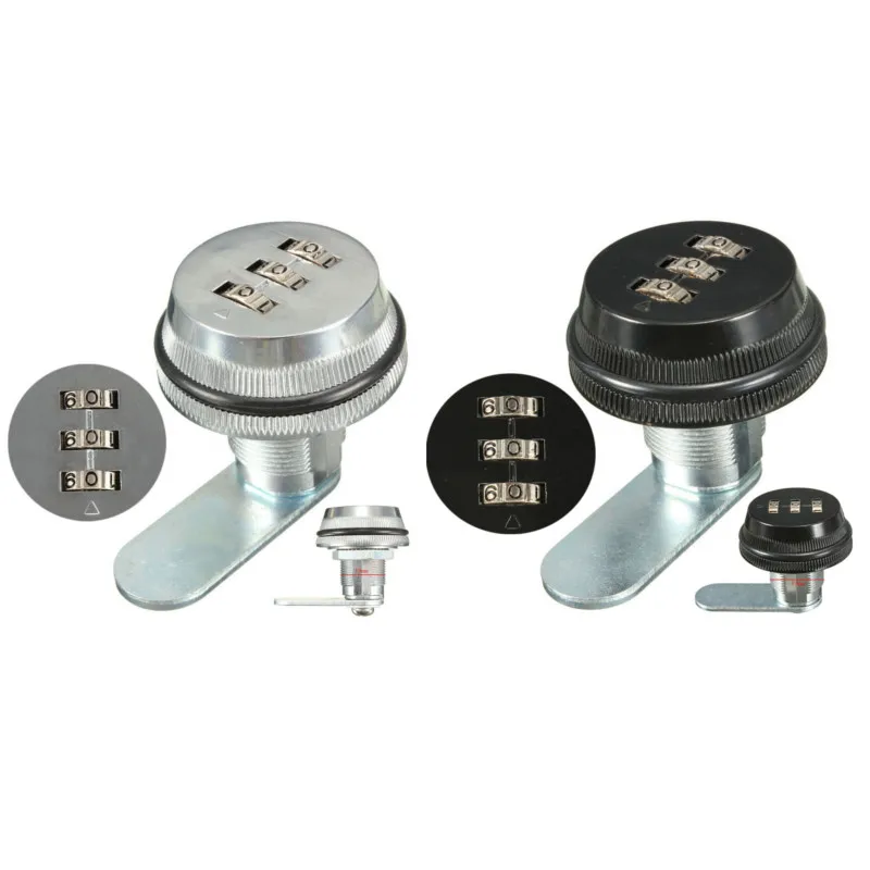 

1pcs 3 Digit Combination Camlock Cabinet Digital Lock Cam Lock Chrome Mailbox Locks Black Silver Hardware Furniture Lock
