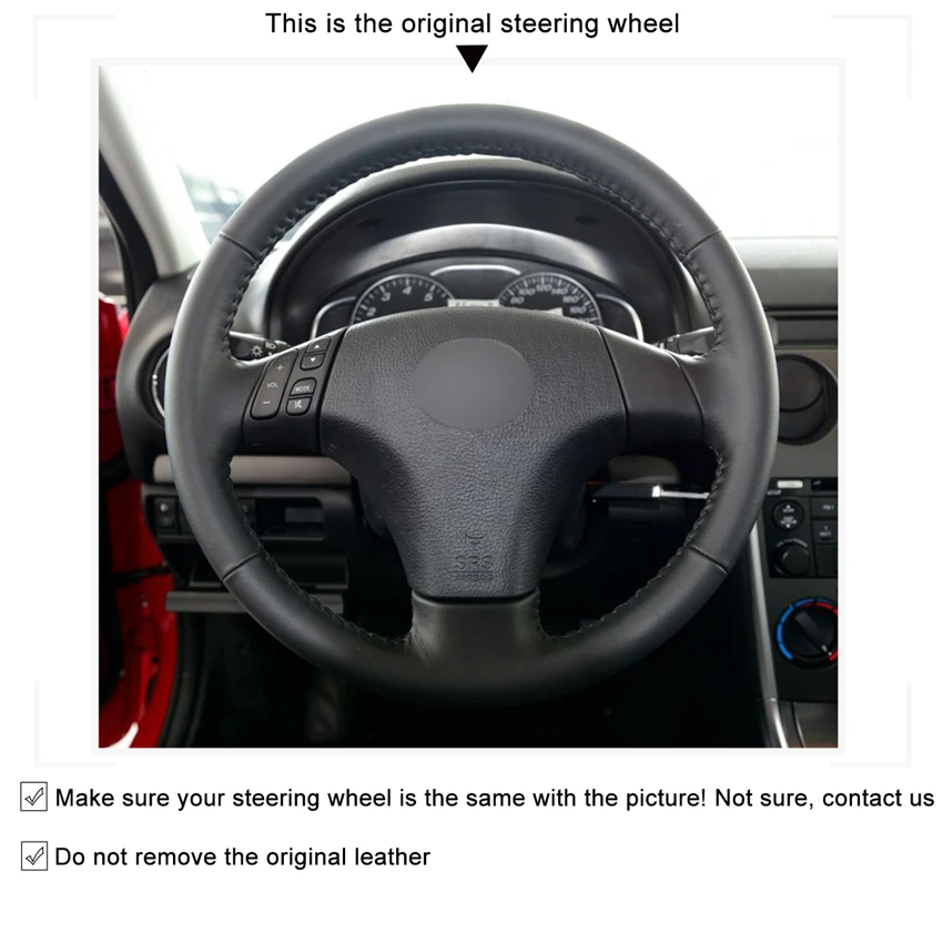Чехол на руль MEWANT для Mazda 3 Axela черный замшевый чехол из натуральной кожи 2004 2009 5 2010 6